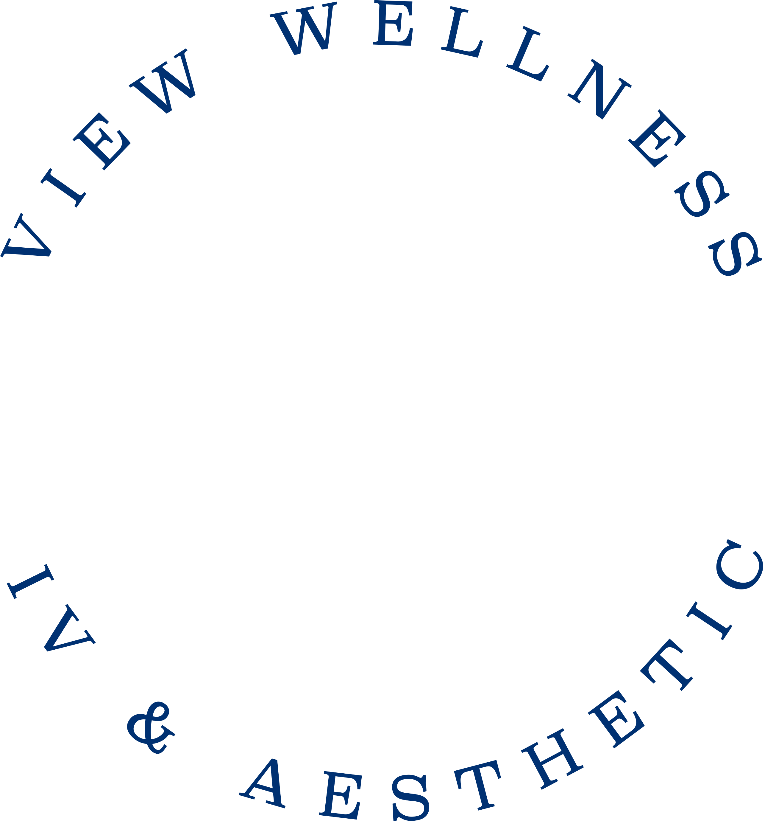 View Wellness Stamp Blue Circular Text